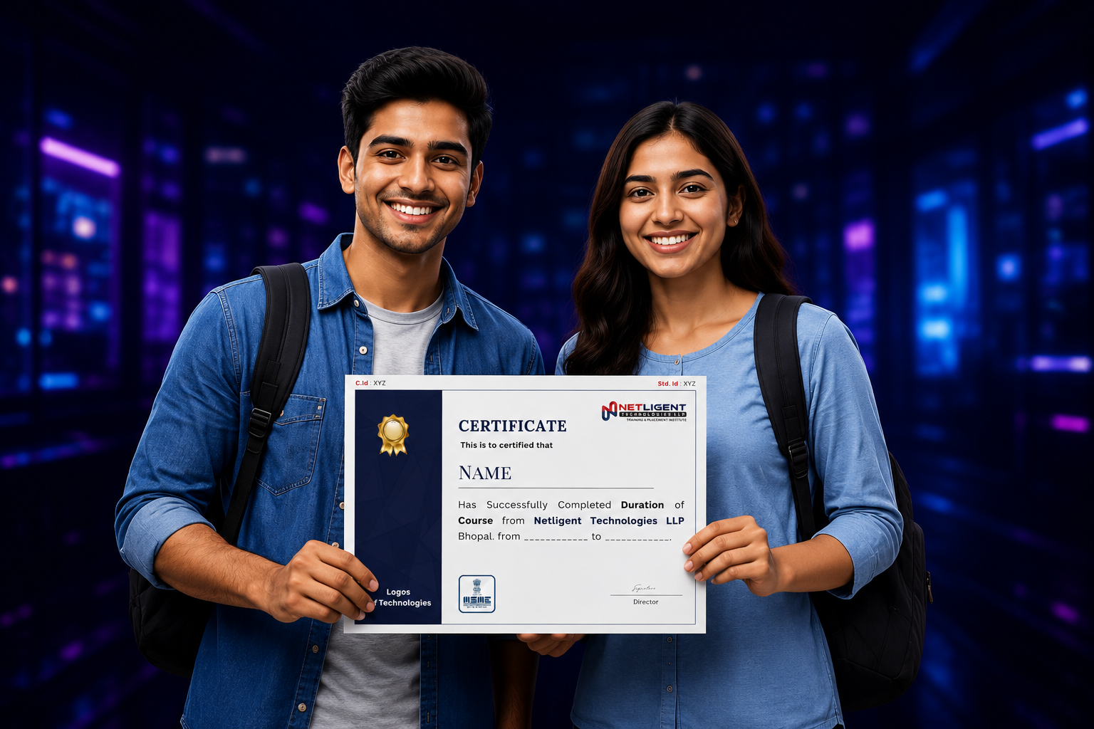 Students holding certificate